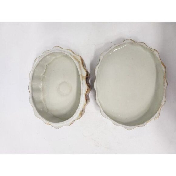 ANTIQUE Royal Satsuma Asian Jewelry Box Porcelain Gold Embossed Floral Ornate - Picture 7 of 12